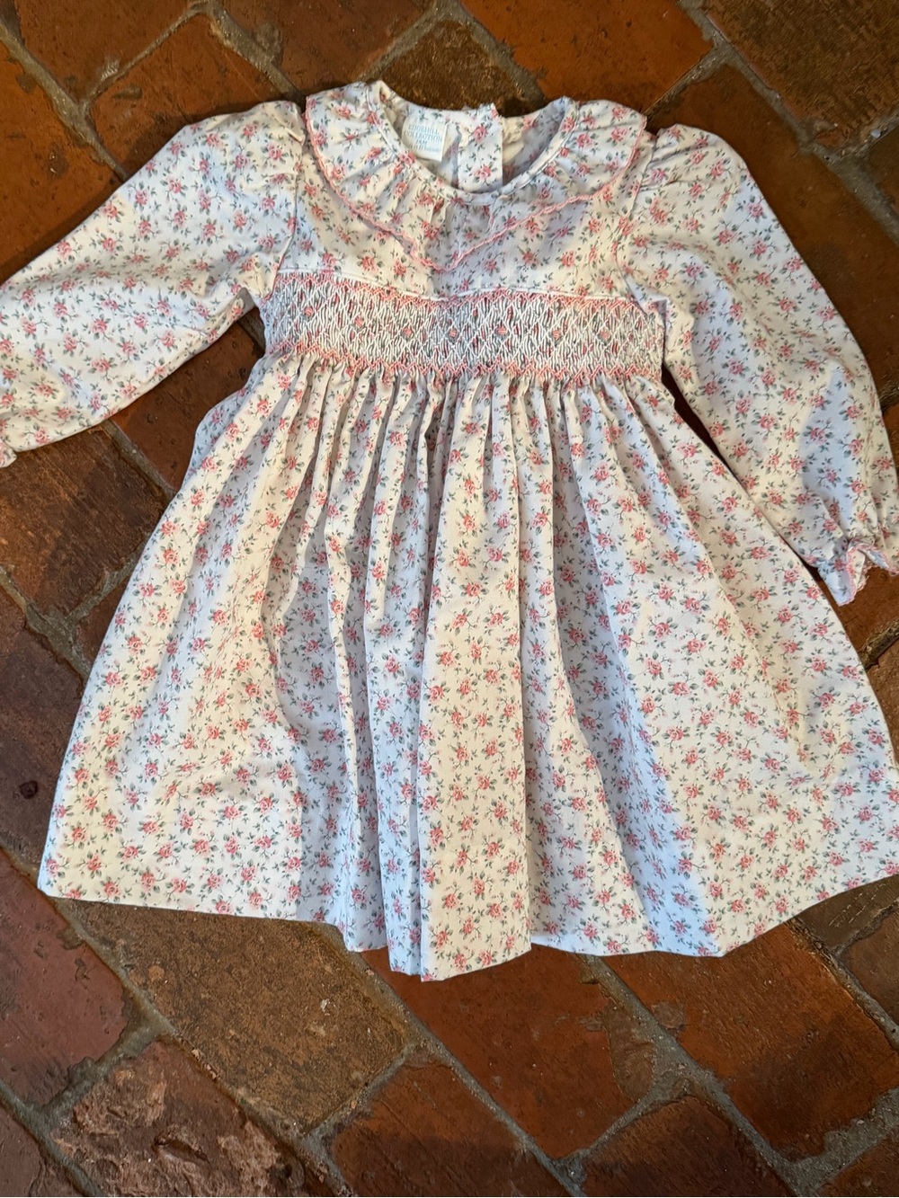 Edgehill Collection Long Sleeve Smocked Floral Dress, Size 18 Months